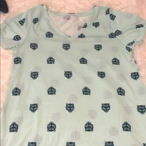 Mint green lion shirt